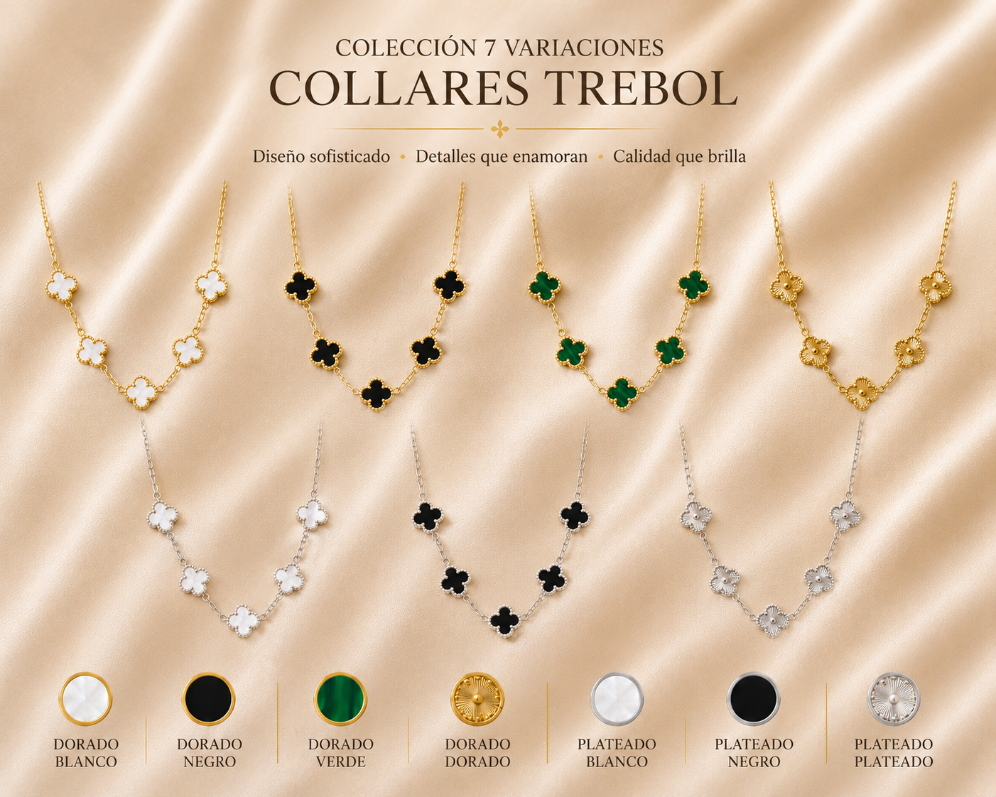 Collar 5 Tréboles VC + Caja Regalo