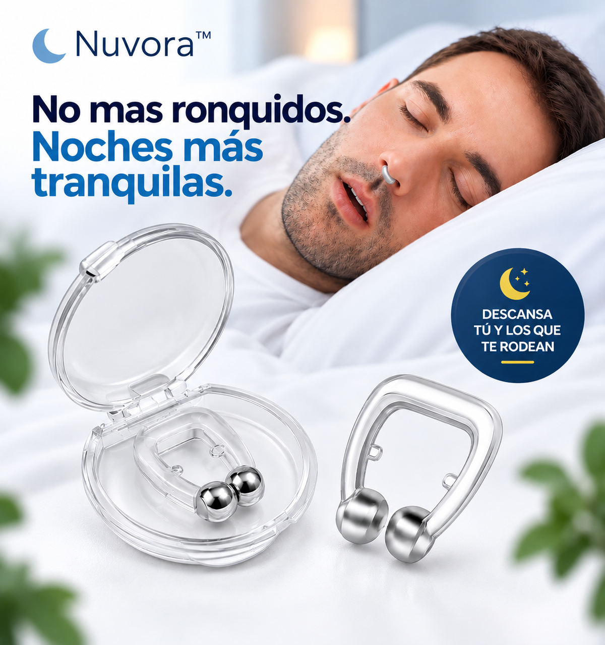 Nuvora™ - Clip Nasal para Disminuir Ronquidos x 2 Unidades
