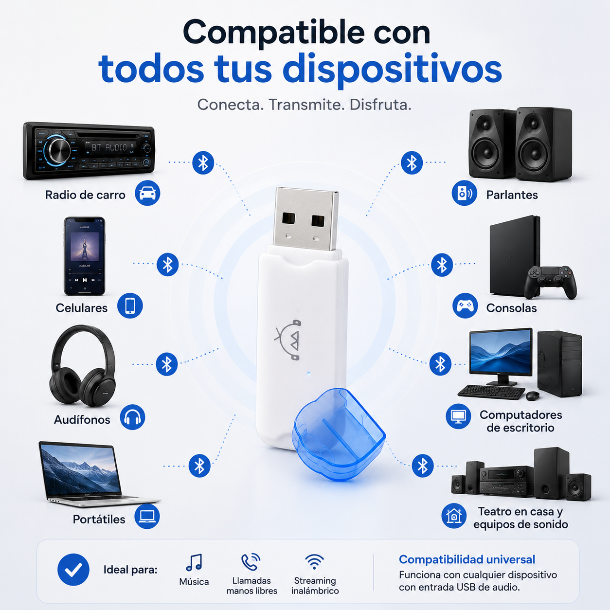 AudioLink USB Bluetooth - Receptor Bluetooth USB