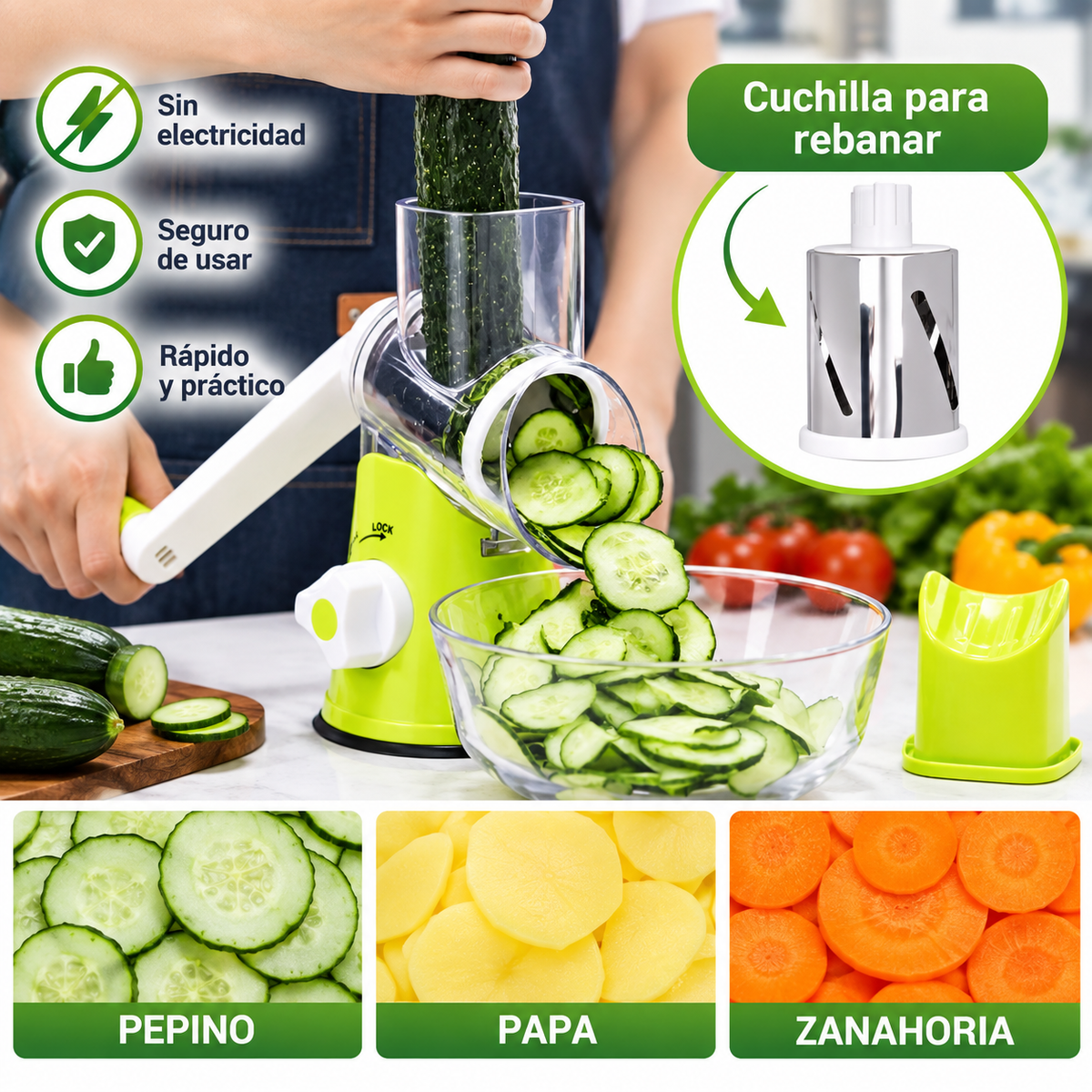 Cortador y Rallador Multifuncional