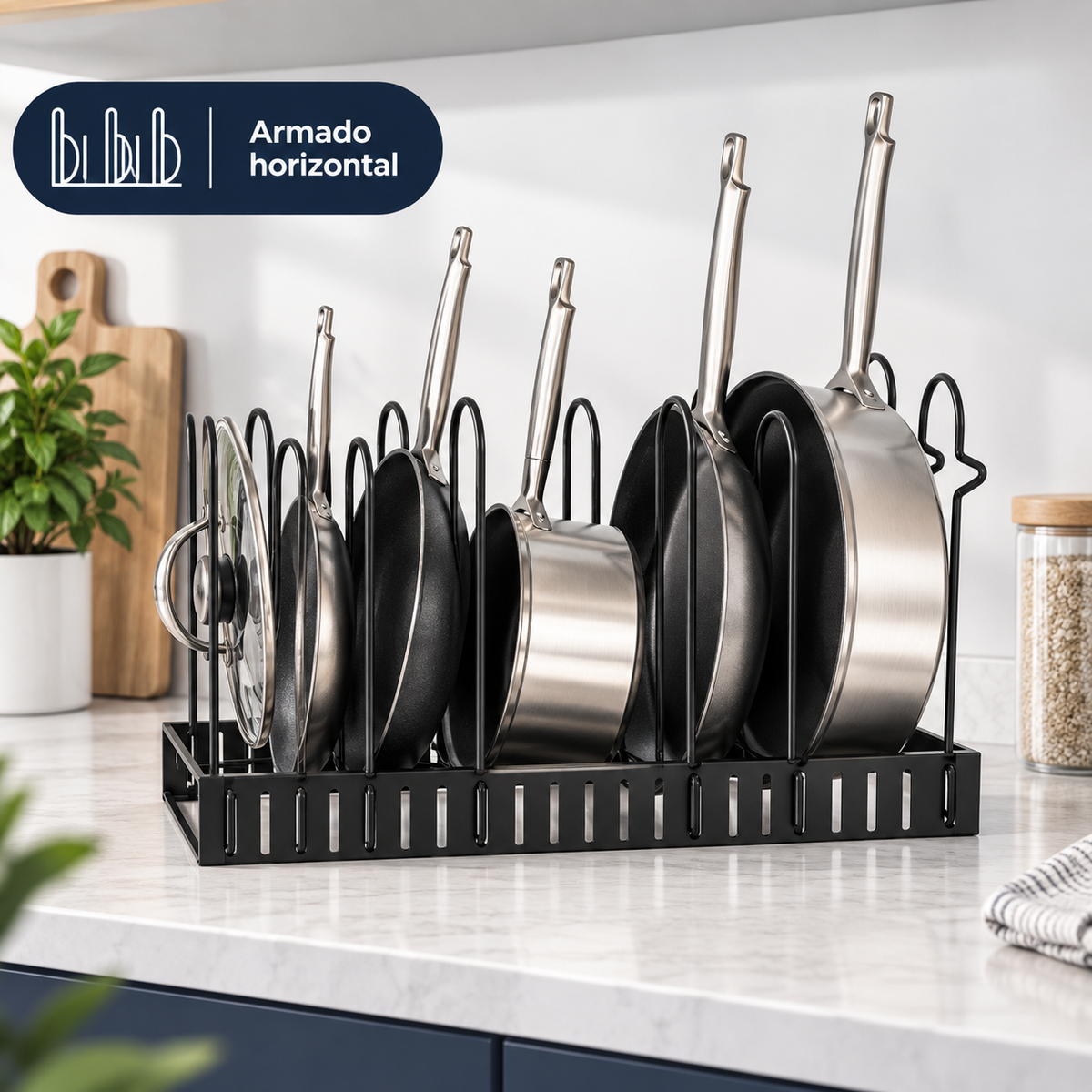 Organizador Ajustable para Ollas y Sartenes